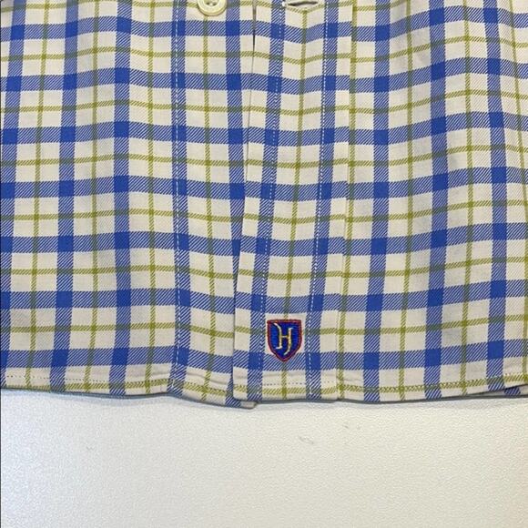 HENRY JACOBSON Mens Blue / Yellow Dress Shirt - Picture 3 of 4